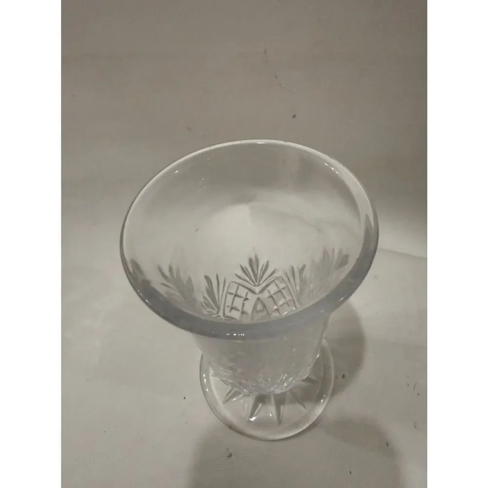 Waterford Crystal Glass Marquis Cut 1 Footed  Glass 4 1/2 In Tall 2 1/2 Round